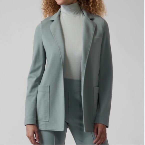 Athleta Jackets & Blazers - Athleta Eastbound Minimalist Seafoam Sage Green Open Front Blazer Women’s Size 4